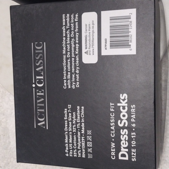 12 Dress Sock Crew Classic Fit Size 10-13 SL#4 - Picture 5 of 6